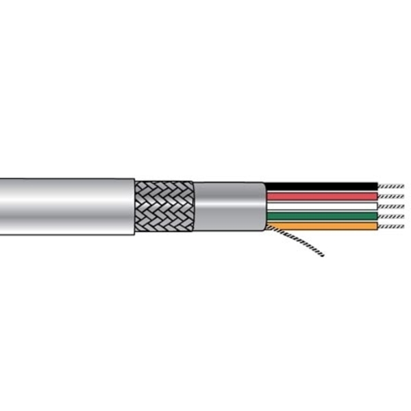 Alpha Wire 28AWG/10C STR TNC SRPVC FOIL+, BRD SHD PVC JKT GREY CL2 300V, 1000FT 3470C SL001